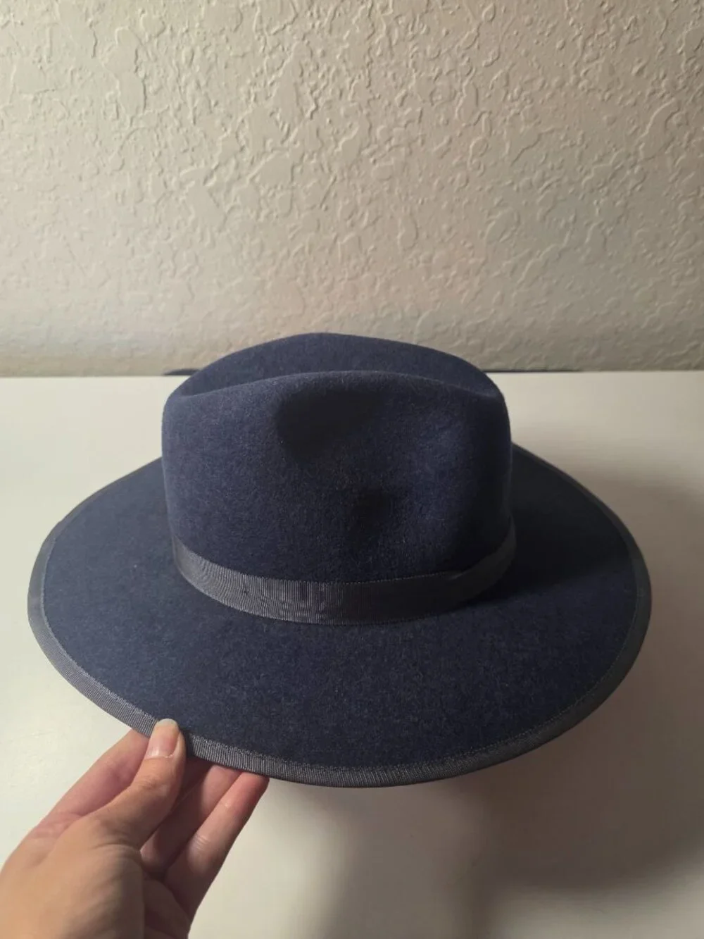 Bruno Capelo Monarch Collection Navy Blue Fedora Hat SMALL Australian Wool